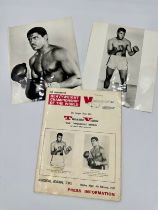 A Muhammad Ali v Ernie Terrell original press pack from 1967 containing details on the boxers and