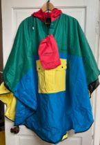 A Mary Quant colour block rain mac/coat in carry bag.