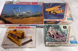 A collection of model kits to include Revell 1/200 plastic model kit Schaufelradbagger Bucket