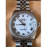 Rolex Oyster Perpetual Datejust wristwatch. Reference: 16220, Serial: X502599. Date: Circa 1991,