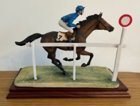 Border Fine Arts 'The Finish', model No. L52 by David Geenty, on wood base. This model was
