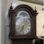 A West Germany 20th century triple chain mahogany longcase clock, height 189cm