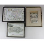 An 18th century Emmanuel Bowen Map of Sussex: The Road From London To Arundel In Sussex 18.5cm by