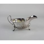 A Queen Elizabeth II silver sauce boat oval form with shaped border, maker Viners, Sheffield,