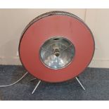 A mid 20th century Sofano style pink circular room heater 63cm diameter (a/f)