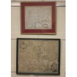 Hertfordshire and Middlesex, a framed Thomas Kitchin New Improved Map of Hartfordshire, 52cm by