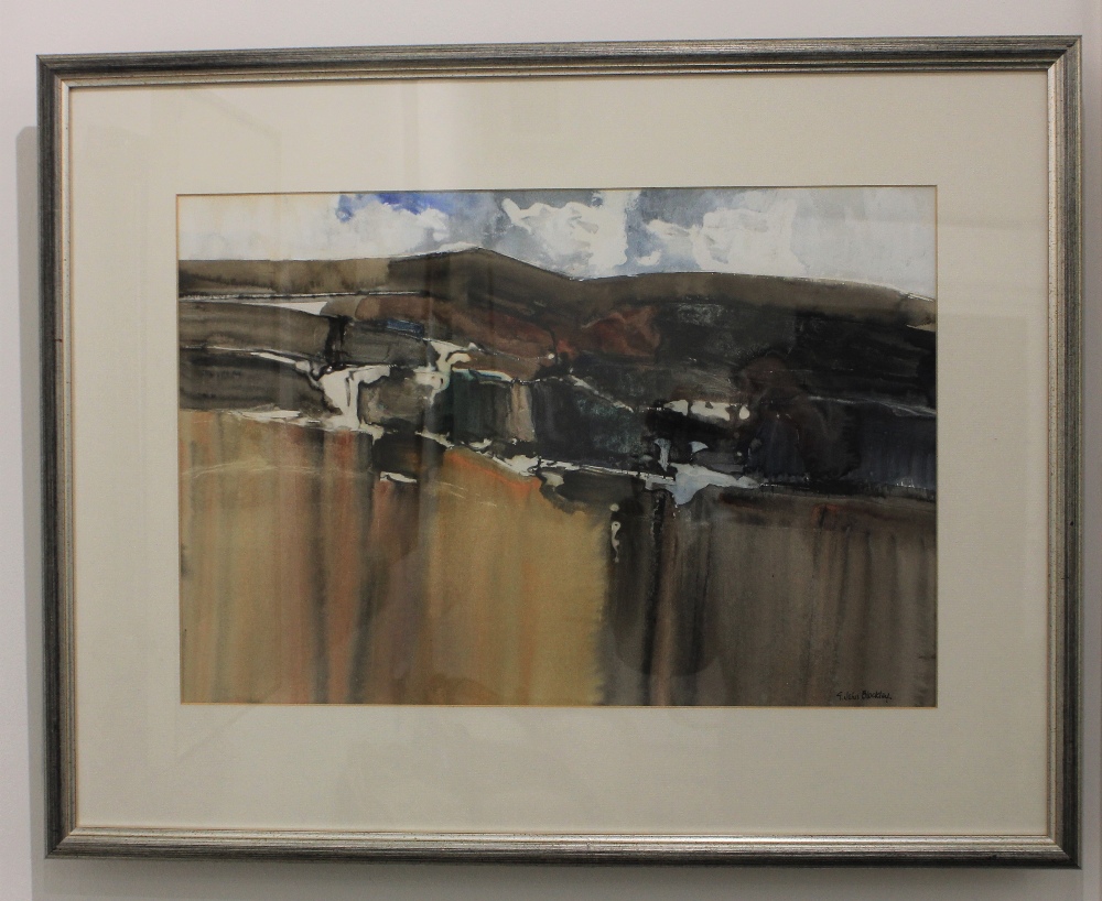 Gwilym John Blockley (1921-2002), landscape, 'Last of the Snow' watercolour, signed, verso inscribed