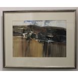 Gwilym John Blockley (1921-2002), landscape, 'Last of the Snow' watercolour, signed, verso inscribed