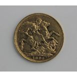 A Queen Victoria gold sovereign dated 1895