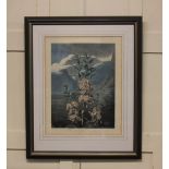 A framed 'Temple of Flora' botanical print after Philip Reinagle, The Narrow-leaved Kalmia, 53cm