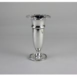 A George V silver vase baluster shape on loaded circular base, Birmingham 1922, (a/f) 14cm