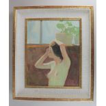 Eugene Holbrook (20th century), half length female nude with raised arms before a window, 'S'