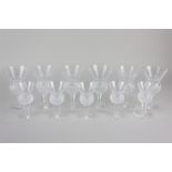 A collection of thistle drinking glasses, comprising six 11cm, to include three with engraved
