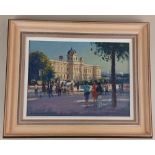 Ronald Morgan, view of the Museum of Art History, Vienna, oil on board, signed and dated 2006, verso