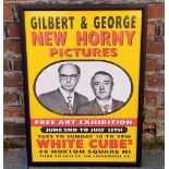 After Gilbert & George (Italian b 1943 and British b 1942), a framed poster, 'New Horny Pictures'