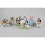 Six Beswick Beatrix Potter figures comprising Appley Dapply, Mrs Tittlemouse, Aunt Pettitoes, Mrs