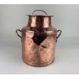 A Roberts 1 gallon copper cream churn and cover, the lid stamped 'J Teesdale via GWR Taunton',