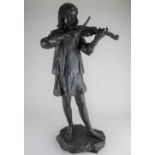Walter Awlson (Scottish b 1949), a limited edition sculpture of a female violinist, stoneware with