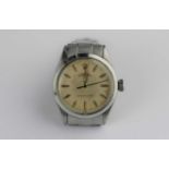 A Rolex Oyster-Royal steel cased gentleman’s bracelet wristwatch, the signed silvered dial with gilt