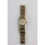 A Rotary 9ct gold lady's wristwatch baton hour marks and 21 jewels with bracelet strap (battery