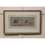Edward Angelo Goodall (1819-1908), figures amongst camels, watercolour, stamped signature,