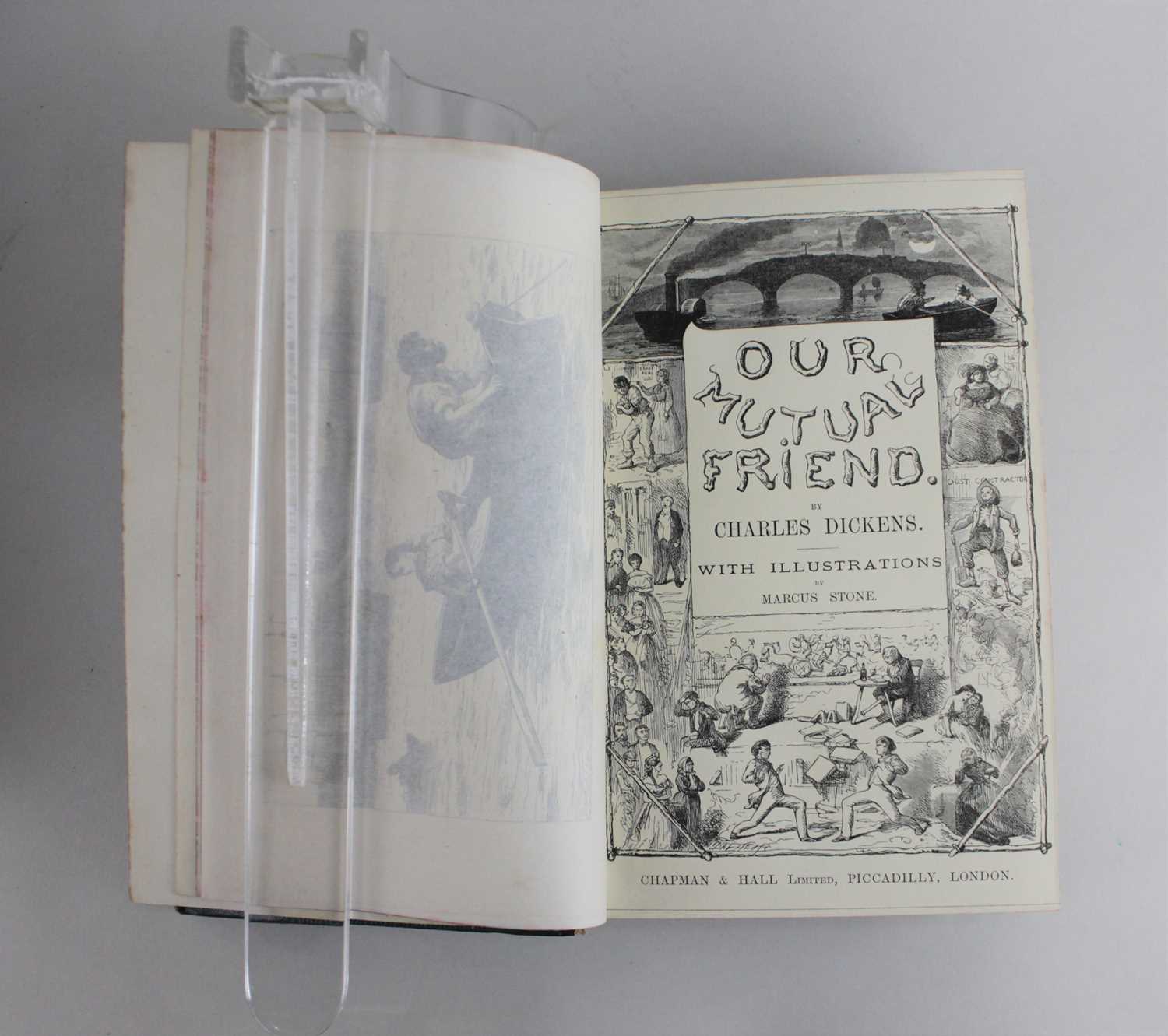Charles Dickens, seven early volumes including Bleak House, Our Mutual Friend, Dombey and Son with - Image 4 of 5