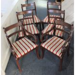 A set of six reproduction Regency mahogany dining chairs to include two carvers