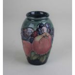 A small Moorcroft pottery Finches pattern vase 11cm high