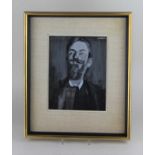 Simpson, portrait of George Bernard Shaw, gouache, signed, verso paper label for David Paul