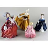 Four Royal Doulton figures of ladies comprising Kirsty, Debbie, Rose and Autumn Breezes