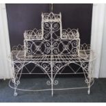 A white wire work plant display stand 112cm