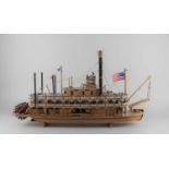 A wooden model of a Mississippi paddle steamer (a/f)