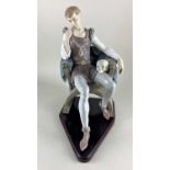 A large Lladro porcelain figure 'Reflections of Hamlet' 39cm high, on wooden stand