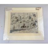 Michael Drayton, an early 17th century coloured engraved map of parte of Herefordshyre,