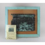 A framed HMS Victory copper sheathing plate with certificate from Nauticalia Ltd