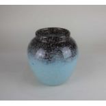 A 'Monart' glass vase probably John Moncrieff Ltd, Perth, with blue mottling and gold flecks to