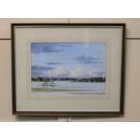 David Holmes, view of Chichester Harbour from Birdham, watercolour, signed and inscribed, artist's