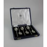 A cased set of six Mappin & Webb silver seal top teaspoons, Sheffield 1960, 2.2oz