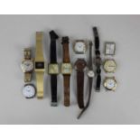 A Golana 9ct gold circular cased ladies wristwatch, Edinburgh 1963 and eleven further ladies and