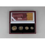 A Royal Mint 2003 Britannia four gold proof coin collection to include £100 1oz, £50 1/2oz, £25 1/