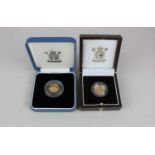 A Royal Mint 2005 Britannia One tenth-Ounce £10 gold proof coin in plastic capsule and box with