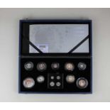 A Royal Mint silver proof ‘Queens 80th Birthday Collection’ with silver Maundy Money, in plastic