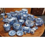 A large collection of Cauldon Chariot pattern blue and white transfer printed wares, to include
