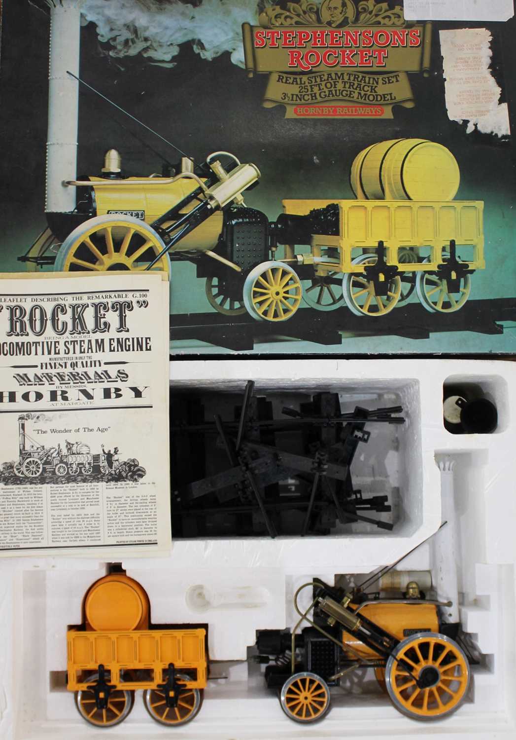 A Hornby Stephensons Rocket 'Real Steam' train set, 3.5in gauge model (a/f - used condition)