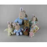 A collection of seven various Royal Doulton Bunnykins soft toys, all with tags