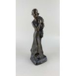 After Adolf Joseph Pohl, a cast bronze figure of a woman, with signature 30cm high (weighted)