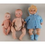 Two Armand Marseilles bisque head dolls, marked 341/3K and 341/4K, on associated bodies (bodies a/
