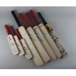 Eight miniature signed cricket bats to include six from Lord's