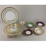 A collection of Minton for Tiffany & Co porcelain tableware with foliate gilt embellishments,