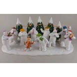 A large Coalport Characters 'The Snowman' limited edition figure group 'The Snowmen's Party', number